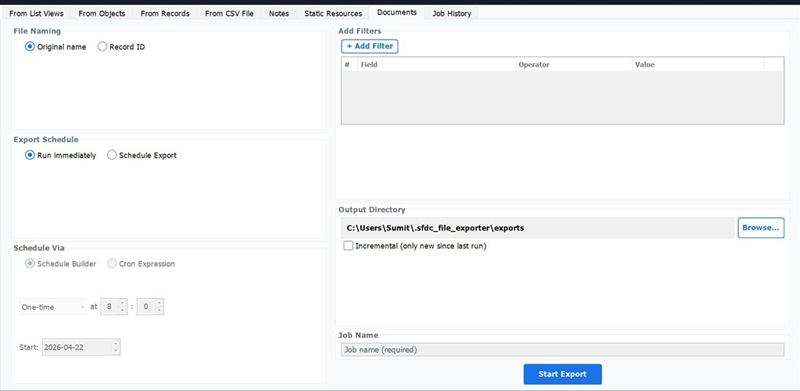 Export Salesforce Documents