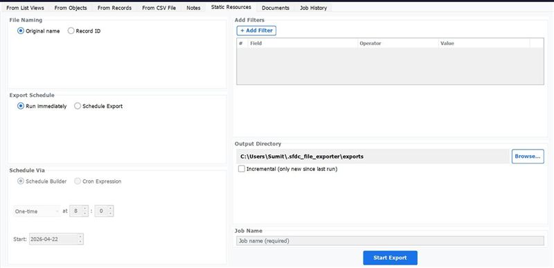 Export Salesforce Static Resources